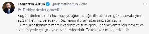 İletişim Başkanı Fahrettin Altun’dan Meral Akşener’e yanıt: Hesabını aziz milletimize sandıkta vereceksiniz