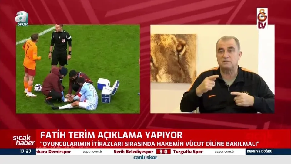 Fatih Terim’den Galatasaray Başakşehir maçı hakemine sert tepki: Bak Zorbay Küçük kardeş...