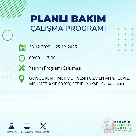 İstanbul’da yaşayanlar dikkat! 21 ilçede elektrik kesintisi: BEDAŞ-AYEDAŞ güncel liste 15