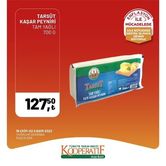 Tarım Kredi Market 30 Ekim indirim kataloğu! Kuru Soğan 5,90 TL, Salatalık 9,75 TL, Limon 10,90 TL, Yerli muz 28,90 TL, Mandalina 12,50 TL satışta…