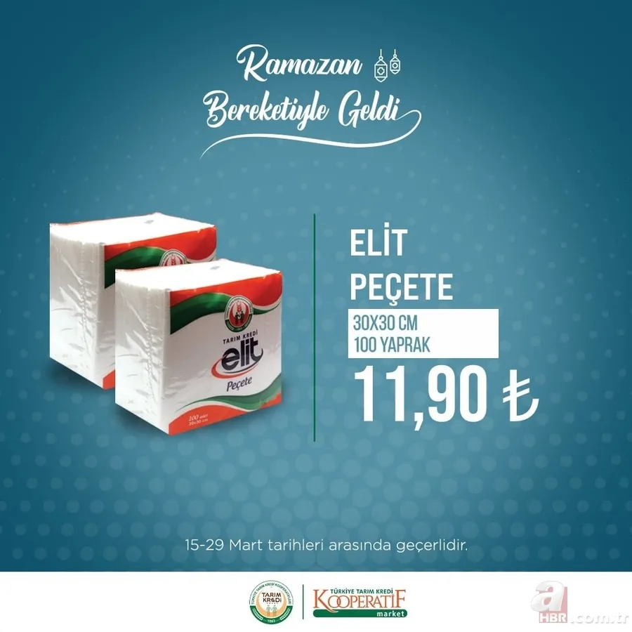 Tarım Kredi RAMAZAN Paketi 2023 | İndirimli özel fiyatlar başladı! Ayçiçek yağı, Güllaç, Tiryaki çay, Hurma, Pastırma... 24