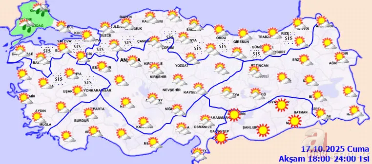 Hafta sonu plan yapanlar dikkat: Kuvvetli sağanak kapıda, sis ve pus havayı saracak! 17-23 Ekim hava raporu 13