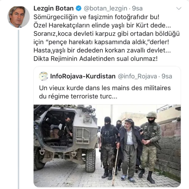 HDP'li Lezgin Botan Twitter'dan paylaştı! Rezil olunca o fotoğrafı kaldırdı - 1