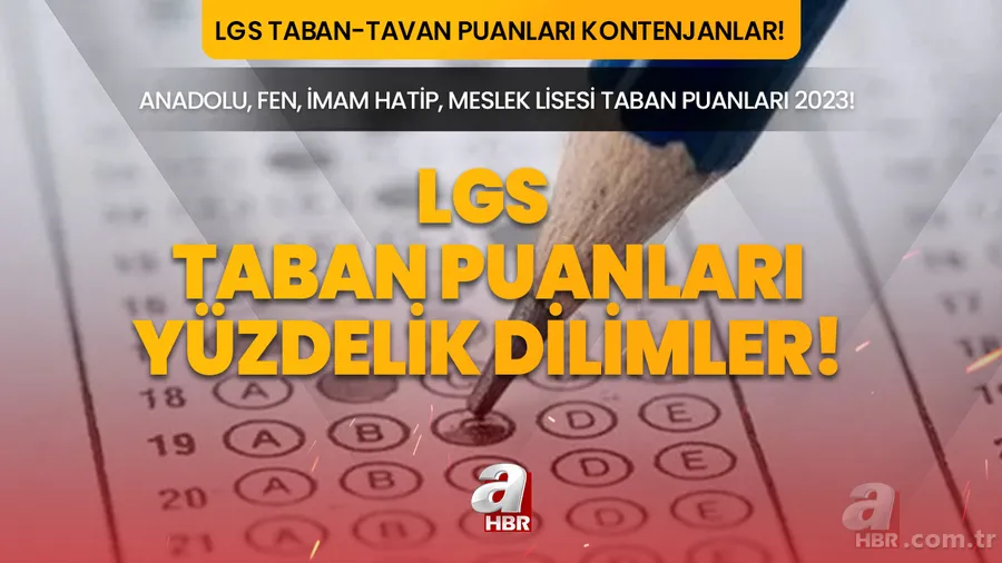 LGS TABAN PUANLARI / YÜZDELİK DİLİMLER 2023! LGS yüzdelik dilimler açıklandı mı? İl il MEB LGS taban ve tavan puanları! Anadolu Lisesi, Meslek Lisesi, Fen, İmam Hatip taban puanları... 1
