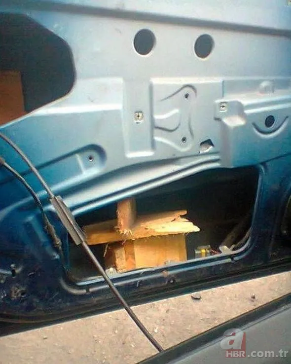 Kaza geçiren araçlarına öyle çözümler buldular ki... 6