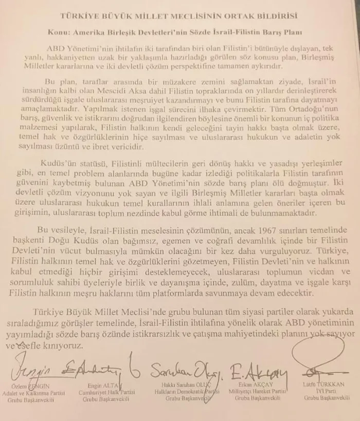 TBMM'de ortak 'Kudüs' bildirisi - 1