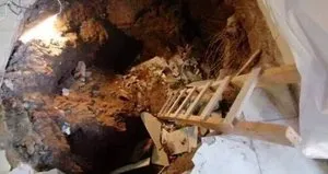 Kanepede uyurken çukura düştü!