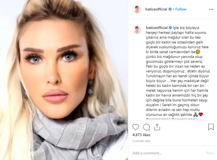Şarkıcı Hatice’den hastanelik olan Seren Serengil’e destek paylaşımı