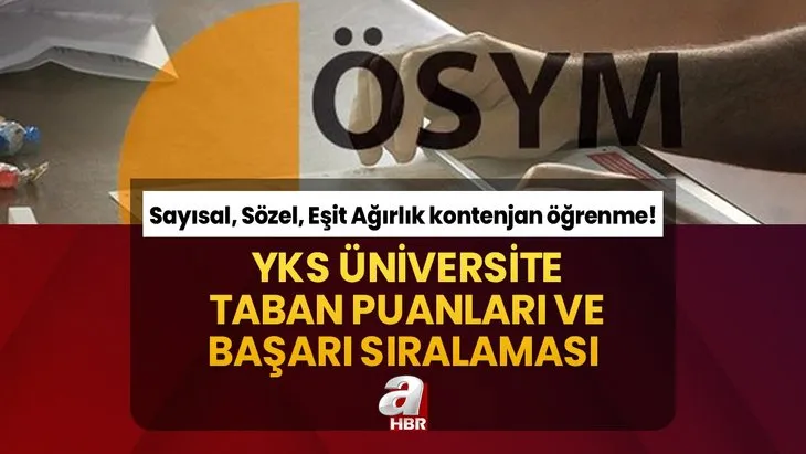 YKS ÜNİVERSİTE TABAN PUANLARI | Sayısal, Sözel, Eşit Ağırlık SÖZ, EA, SAY, DİL kontenjan öğrenme! 2023 YÖK ATLAS 4-2 yıllık başarı sıralaması ekranı!