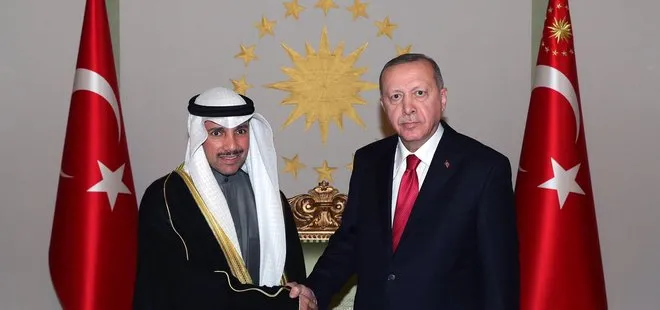 Başkan Erdoğan Kuveyt Ulusal Meclis Başkanı Marzuk Ali El Ganim’i kabul etti