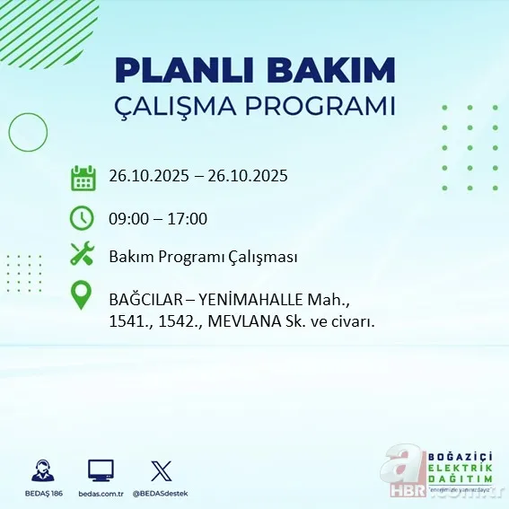 BEDAŞ duyurdu! İstanbul’da planlı elektrik kesintisi: Hangi ilçeler etkilenecek, elektrikler ne zaman gelecek? 2