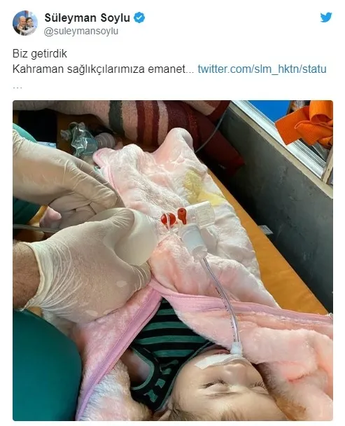 Türkiye, beyin kanserine yakalanan Suriyeli minik Nur El Yusuf'u yalnız bırakmadı - 1