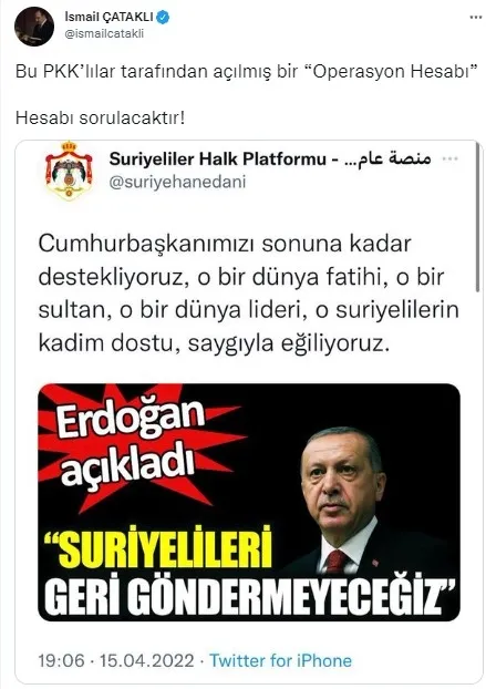 Suriyeliler Halk Platformu’nun arkasından PKK çıktı! İçişleri Bakanlığından açıklama geldi: Operasyon yapıyorlar hesabını soracağız!