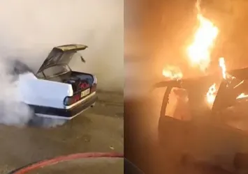 Karabük'te otomobil alev topuna döndü!