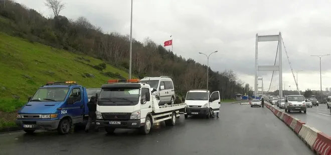 Fatih Sultan Mehmet FSM Köprüsü’nde 8 araç zincirleme kazaya karıştı