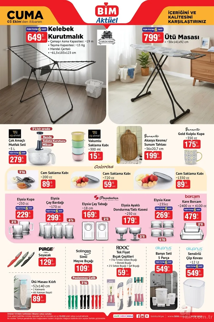 3 EKİM BİM AKTÜEL KATALOG: Bu hafta BİM’de hangi ürünler var? Şarjlı süpürge, ütü masası, yemek takımı… 5
