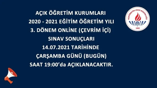 AÖL sınav sonuçları sorgulama ekranı: Açık Lise sınav sonuçları açıklandı mı? AÖL 3. dönem sınav sonuçları belli oldu mu?