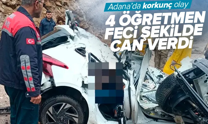 Araçlarına kaya düşen 4 öğretmen can verdi