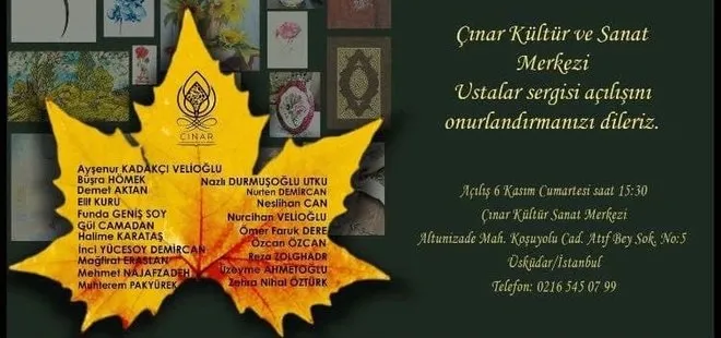 Çınar Kültür ve Sanat Merkezi’nde Ustalar sergisi