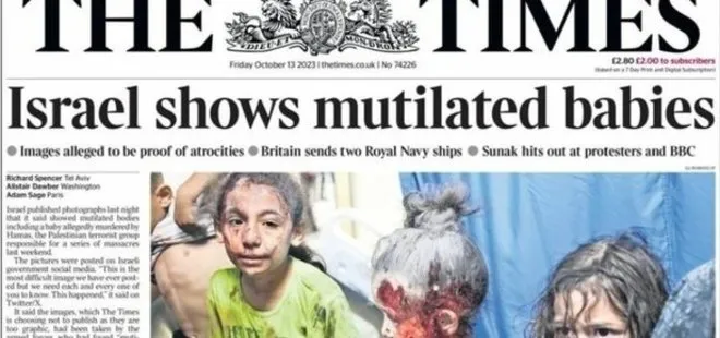 Batı medyası Gazze’deki katliama çanak tutmaya devam ediyor! İngiliz The Sun’dan skandal manşet