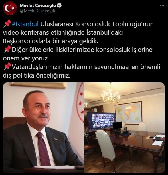 Dışişleri Bakanı Çavuşoğlu İstanbul’daki başkonsoloslarla bir araya geldi