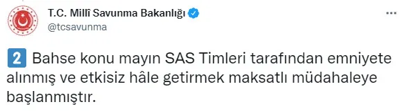 Son dakika: Milli Savunma Bakanlığı’ndan flaş mayın açıklaması! İğneada açıklarında...