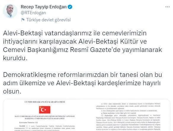 Alevi-Bektaşi Kültür ve Cemevi Başkanlığı kuruldu! Bir demokratik reform daha gerçekleşti