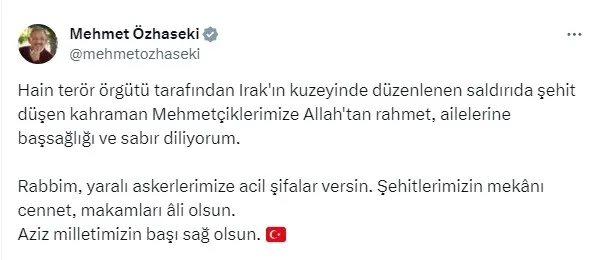 MSB acı haberi duyurdu: 6 kahraman asker şehit oldu, 1 kahraman asker yaralı