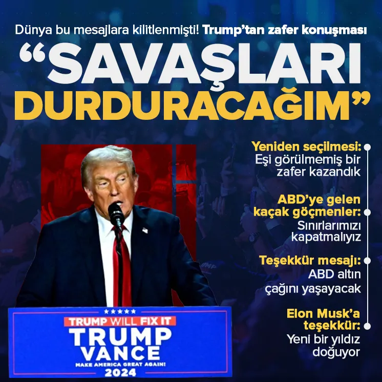 Trumptan zafer konuşması! ABDnin yeniden Trump dedi