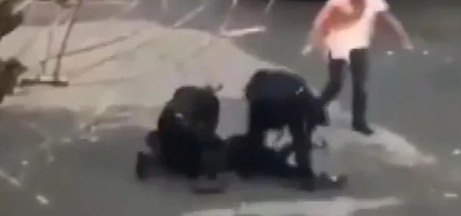 Fransa'da eylemciyi önce sivil polis ardından üniformalılar dövdü - 1