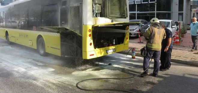 Son dakika: Ataşehir’de halk otobüsünde yangın paniği: Yolcular tahliye edildi
