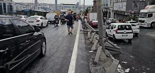 Beylikdüzü’nde kamyon bariyerlere çarptı! D-100’de trafiği durduran kaza