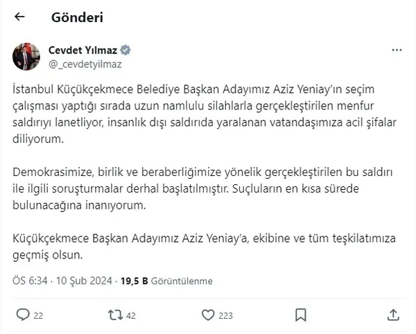 Küçükçekmece’de AK Parti’nin seçim çalışmasına kanlı pusu! Başkan Erdoğan’dan hain saldırıya net yanıt: Asla müsade etmeyeceğiz
