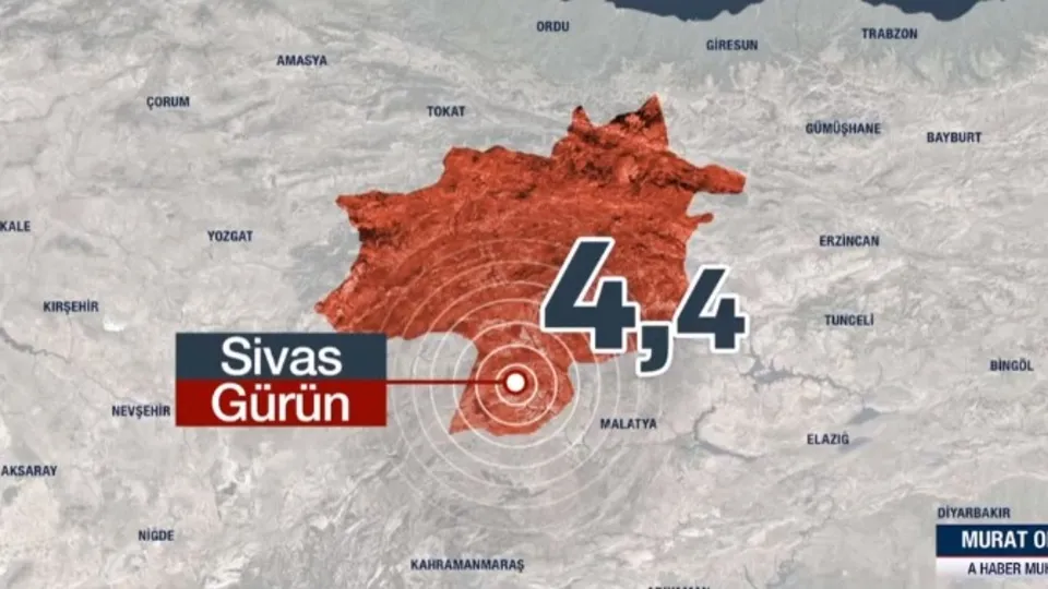 Sivas’ta 4.4 büyüklüğünde deprem!