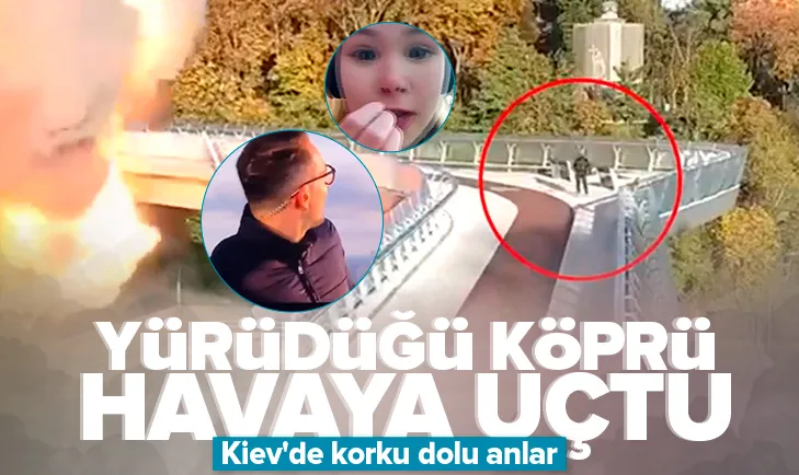Kiev’den görüntüler! Genç kızın korku dolu anları