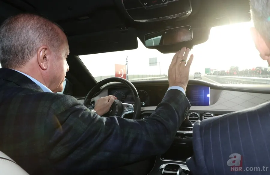 Başkan Erdoğan kurdeleyi kesip otomobille yolu test etti! Kuzey Marmara Otoyolu Kınalı-Odayeri Kesimi açıldı... 18