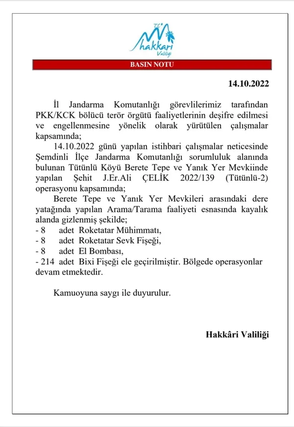 hakkari-valiligi-kayalik-alana-gizlenmis-el-bombalari-ve-muhimmat-ele-gecirildi-1665777905856.jpg Hakkari Valiliği: Kayalık alana gizlenmiş el bombaları ve mühimmat ele geçirildi - 3