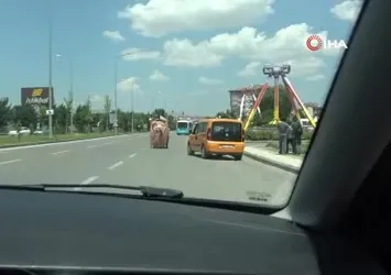 Sivas'ta tehlikeli yolculuk kamerada