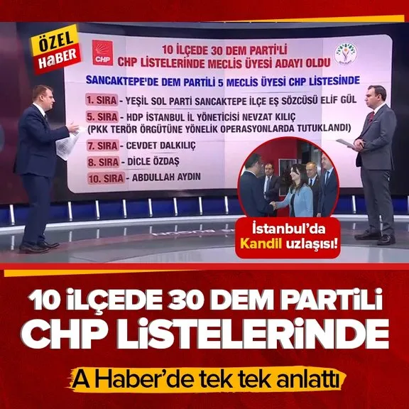 İstanbul’da 10 ilçede 30 DEM Partili CHP listelerinde! A Haber’de tek tek anlattı