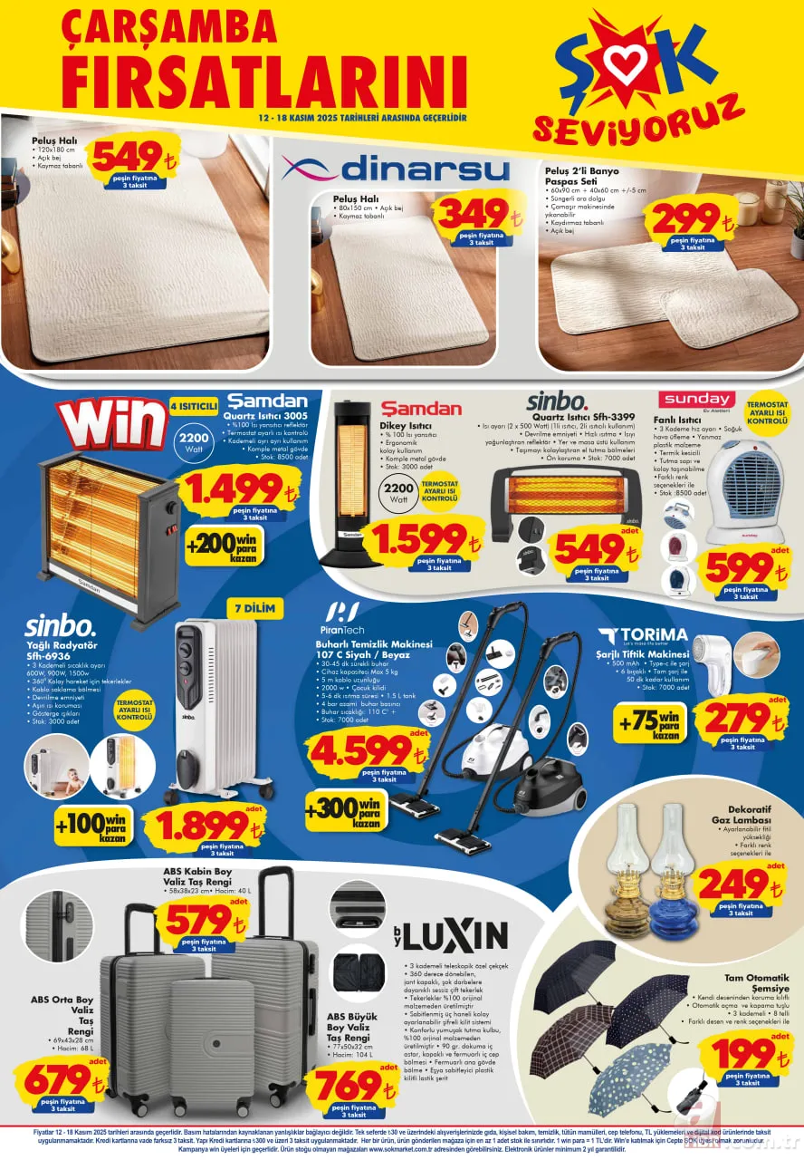 12-18 Kasım ŞOK aktüel katalog: Çeyiz hazırlığında olanlar için özel fırsatlar ŞOK’ta! Battaniye, bornoz, süpürge… 4