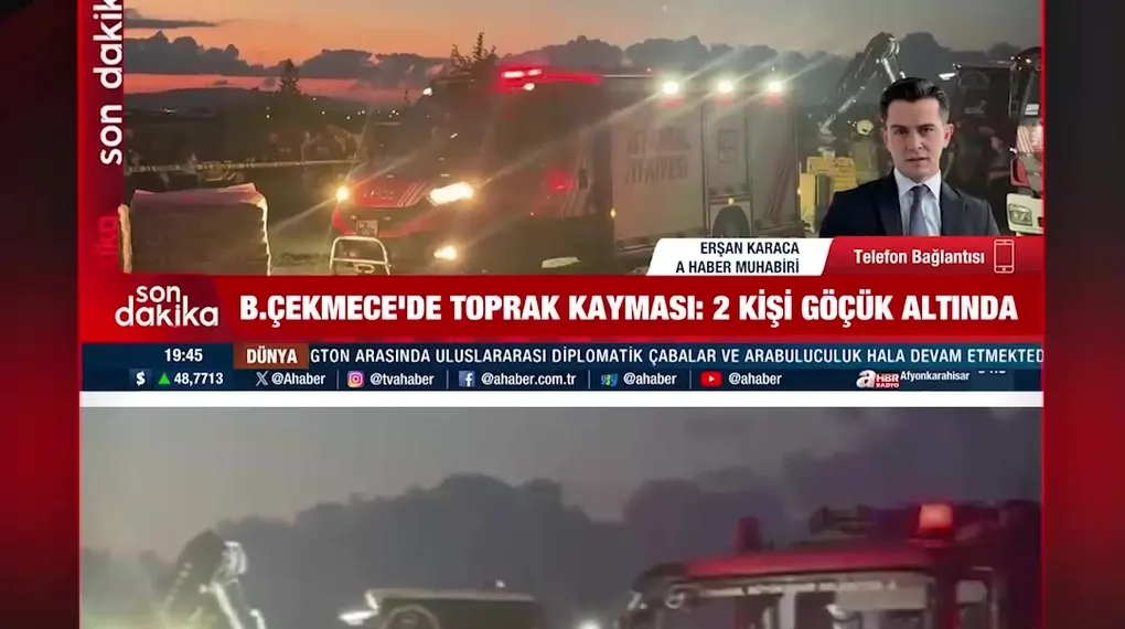 İKİ İŞÇİ GÖÇÜK ALTINDA