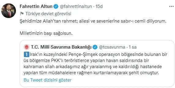 Son dakika: Pençe Şimşek harekatı bölgesinde bir asker şehit