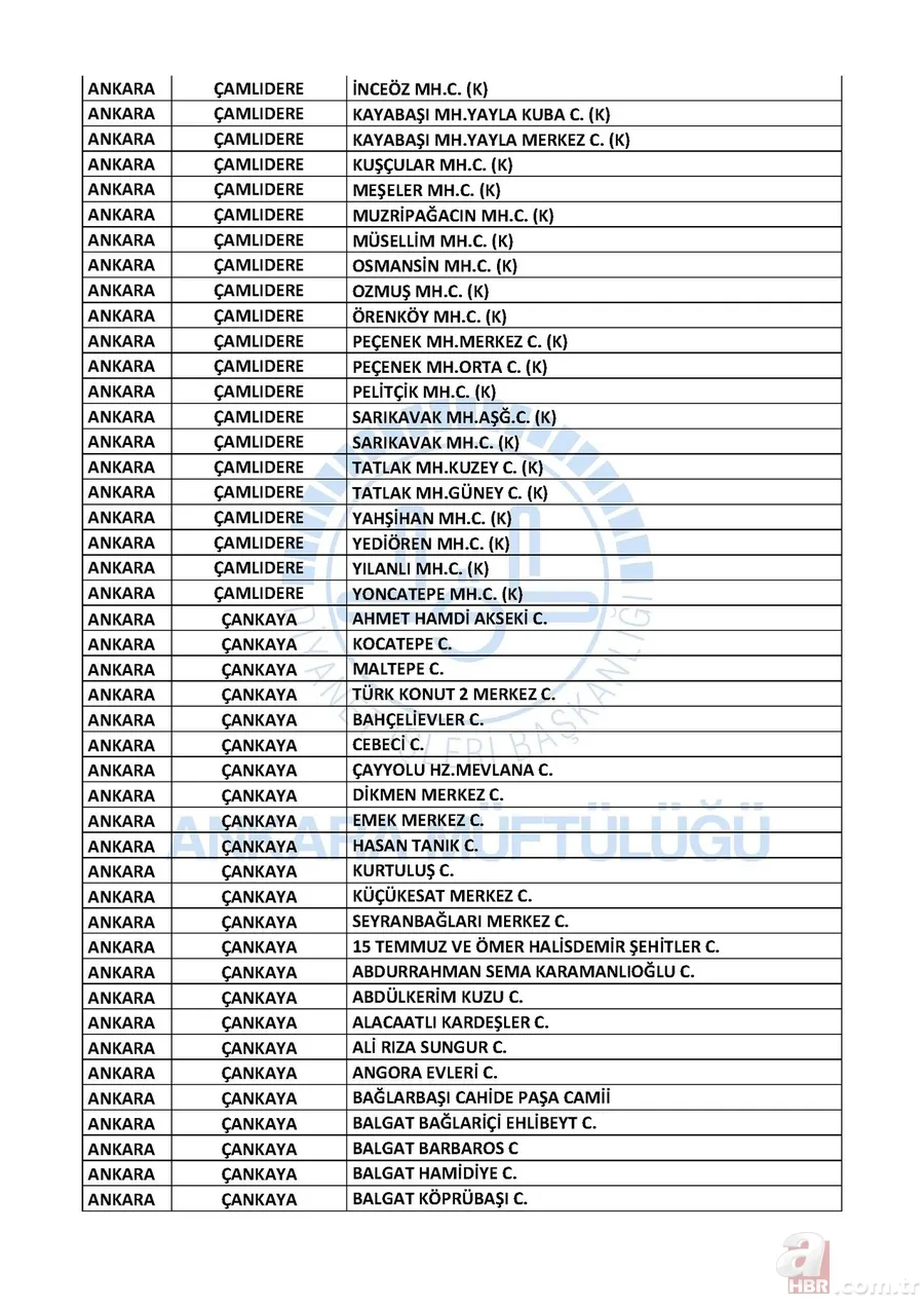 Ankara, İstanbul ve İzmir'de cuma namazı kılınacak camiler açıklandı 9
