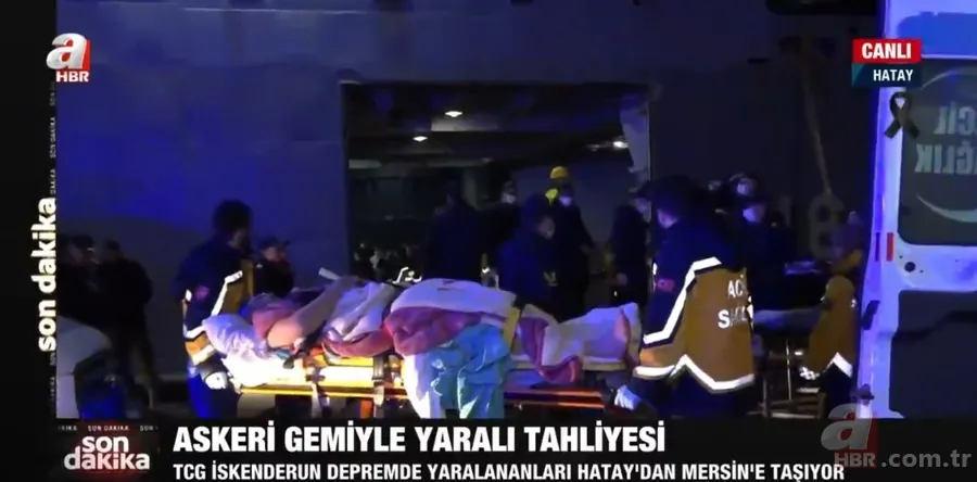 TCG İskenderun depremde yaralananları Mersin'e taşıyor 8