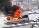 Öğrenci servisi alev alev yandı
