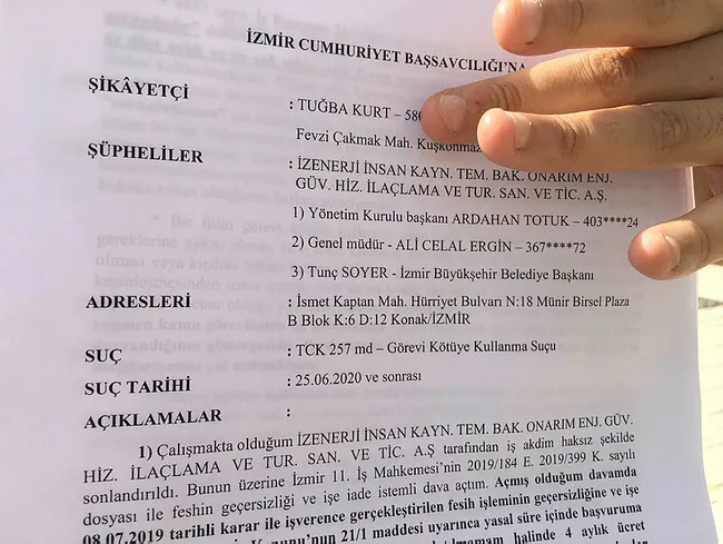 Haksız yere işten çıkarıldığını öne süren kadın güvenlikçi, Soyer'den şikayetçi oldu