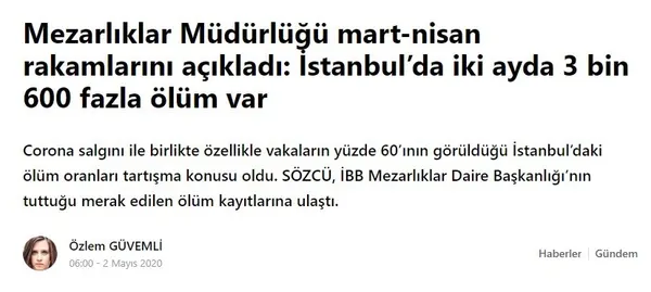 İstanbul Büyükşehir Belediyesi, ölüleri bile sayamıyor!