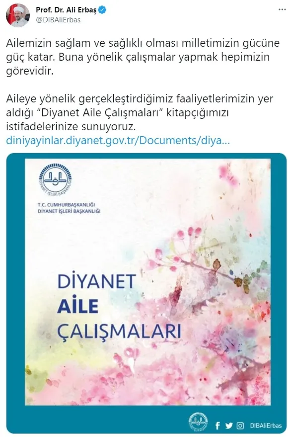 Diyanet İşleri Başkanı Ali Erbaş Diyanet’in aileye yönelik çalışmalarını paylaştı - 1
