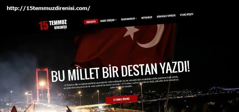 15 Temmuz'a özel internet sitesi