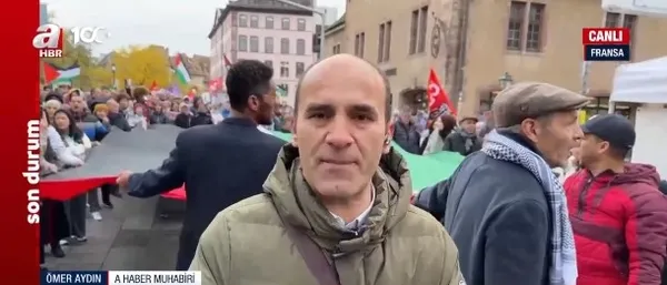 Dünya Gazze için ayakta! A Haber Filistin’e destek gösterilerini İngiltere, Fransa ve Almanya’dan aktardı